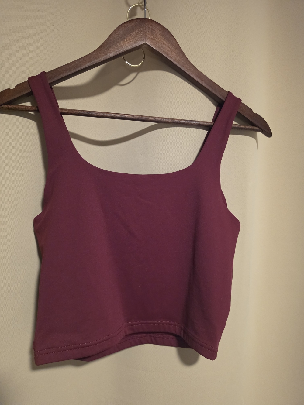 ReoRia Wine Square Neck Crop Tank